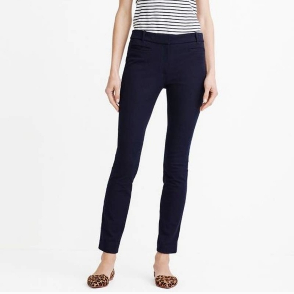 J. Crew Womens Size 2R Pants Lexie Slim Ankle Skinny Chino Navy Blue Stretch